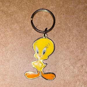 Vintage Looney Tunes Warner Bros Inc Tweety Bird Keychain 1992